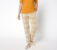 Isaac Mizrahi REG Scuba Crepe Slim Straight Pants- Neutral Sz M A655474