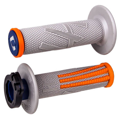 Odi V2 Emig Pro MX Lock-On Grips Grey/Orange/Blue For KTM 50 SX 2018-2020