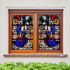 3D Our Lady A813 Window Film Print Sticker Cling Stained Glass UV Zoe