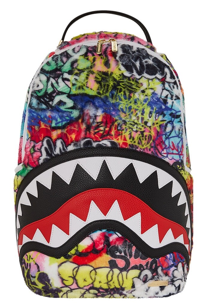 Sprayground Multi Color Shark In Paris Backpack Laptop Books