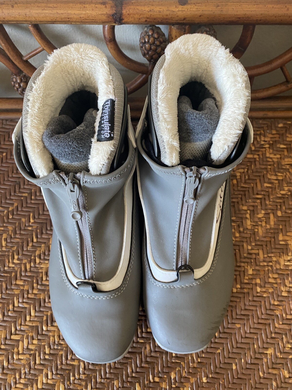 Scarpe scarponi da sci Salomon Pilot Cross Country con cerniera e cravatta da donna taglia US 9 5