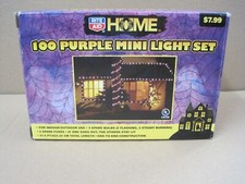Home Accents 100 Purple Incandescent Mini Lights with Black Wire NEW