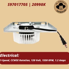Pellethead Broan Nutone S97017705 Ventilation Fan Motor Assembly, 20998K