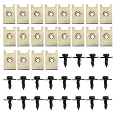 40x Engine Under Cover Splash Shield Bumper Guard Body Bolts U-nut Clip For Ford
