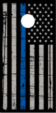 Thin Blue Line Flag LAMINATED Cornhole Wrap Bag Toss Skin Decal Sticker