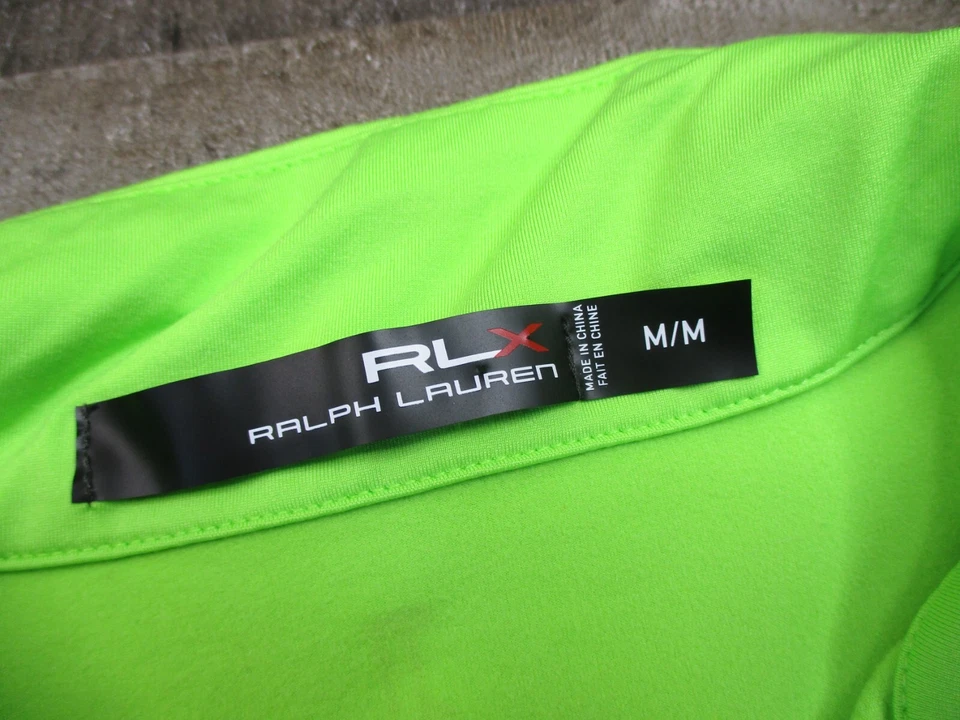 Пуловер женский для гольфа RLX Ralph Lauren размер средний неоново-зеленый функциональный 1/4 на молнии - Изображение 4 из 4