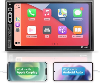 Double Din 7'' Car Stereo Android/Apple Carplay Radio Touch Screen Player