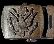 Vintage Solid Brass Military Style Belt Buckle
