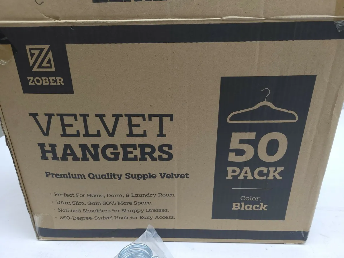 Zober Non-Slip Velvet Hangers - Suit Hangers (50-Pack) Ultra Thin Space Saving