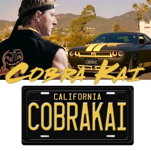 Cobra kai Karate Black California license plate frame Bike Key chain Luggage Tag