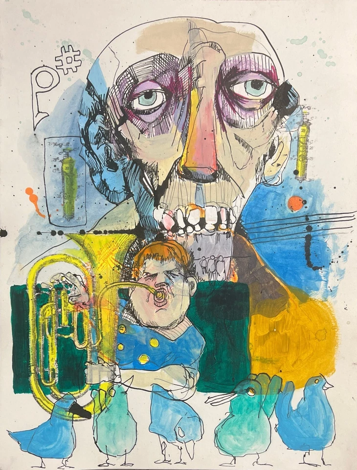 Arte Faris: Práctica de Tuba: 10x14: Neoexpresionismo Único de Papel Foto 2 de 4