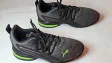 Puma Axelion NXT Knit Low-Top Men's Sz 7 Running Shoes Gray/Green 195668-01