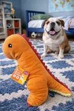 Leaps Bounds Play Plush Dinosaur Squeaky Stuffed Dog Toy NWT