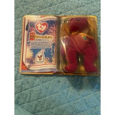 Ty Millennium the Bear McDonald's Teenie Beanie Baby 2000 Sealed RMHC Magenta