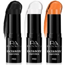 Pasnowfu Face Paint Sticks Color Black White Orange