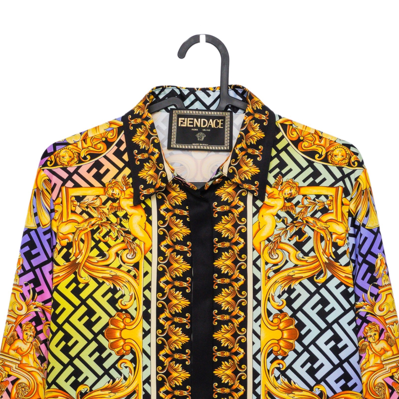 Fendi Versace Baroque Medusa FF Monogram Women’s Silk Shirt image 2