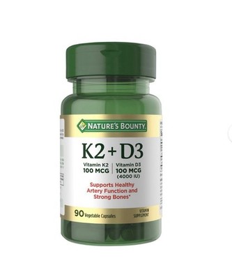 Nature s Bounty Vitamin D3 + K2 90 Ct   Heart & Bone Health Support for Adults