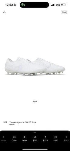 TIEMPO LEGEND 10 ELITE FG 'TRIPLE WHITE' 