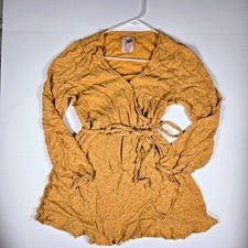 SO Juniors Long Sleeve Faux Wrap Midi Dress Sz Large Floral Belted Dress