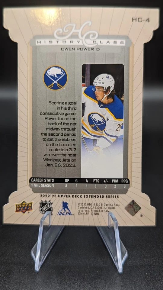 2022-23 Upper Deck Extended Series History Class Die-cut /25 Owen Power #HC-4 !! - Image 2 of 2