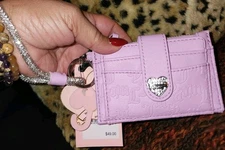 Keep It Juicy Couture Crystals Orchid Wristlet Tab CC's Keyfob Wallet $55 NWT!