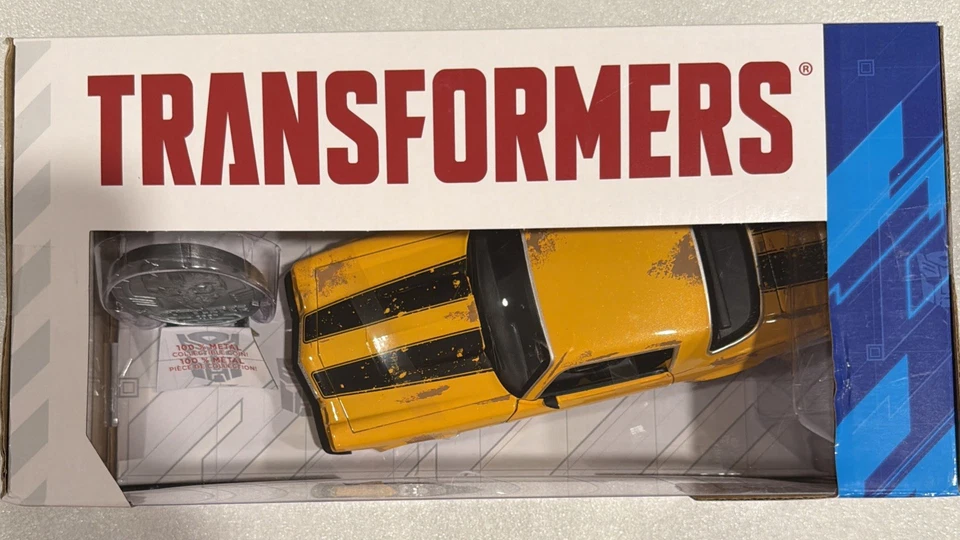 Bumblebee 1977 Chevrolet Chevy Camaro + Coin Transformers 1:24 JADA - Image 2 of 4