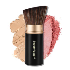 Retractable Kabuki Makeup Brush, Angled Top Travel Makeup Brush Portable Powder