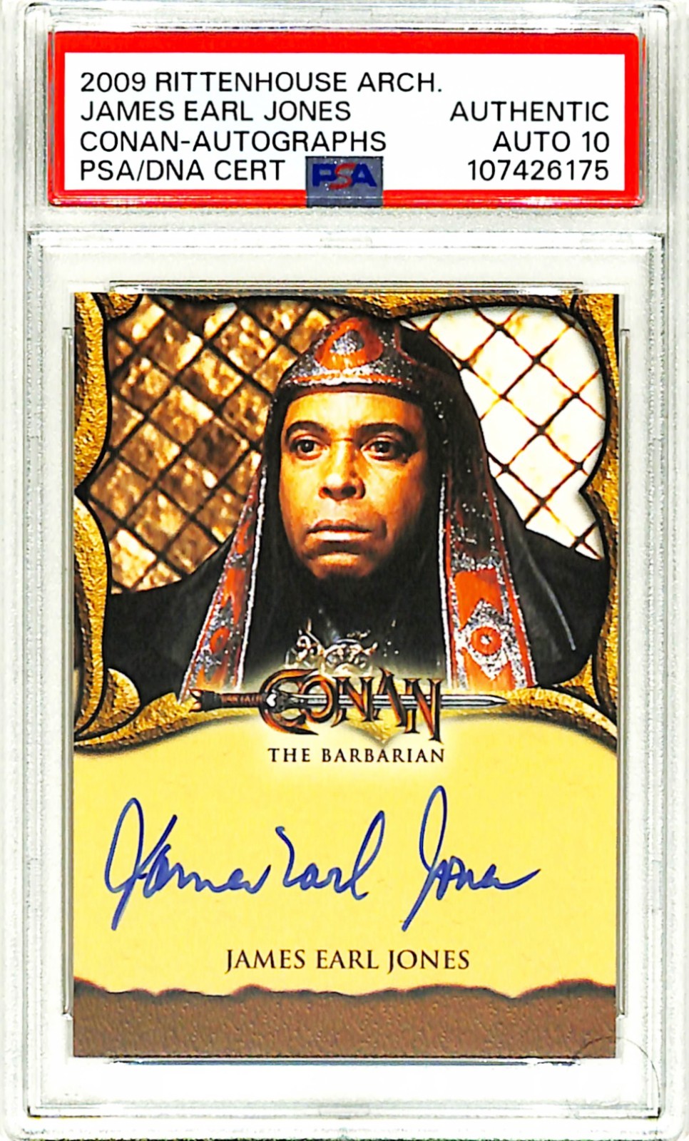 2009 Rittenhouse Conan JAMES EARL JONES Signed Card Auto Graded PSA/DNA 10 Slab