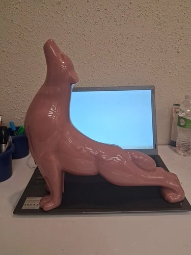 Royal Haeger Rose Pink Howling Wolf