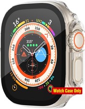 Hard Case for Apple Watch Ultra 49mm Tempered Glass Screen Protector, Shockproof