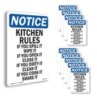Kitchen Rules If You Spill It OSHA Notice Sign Metal Plastic, Decal 5 or 10 Pack