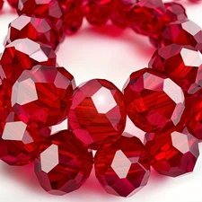 60Pcs8mm deep red cut surface coated with AB glass beads DIY jewelry production