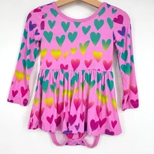 Play by Little Sleepies Ombre Hearts Twirl Dress Bodysuit 18-24 months