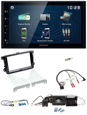 Kenwood 2DIN Bluetooth Lenkrad USB DAB Autoradio für VW piano Diversity