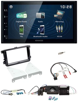 Kenwood 2DIN Bluetooth Lenkrad USB DAB Autoradio für VW piano Diversity - Bild 1 von 4