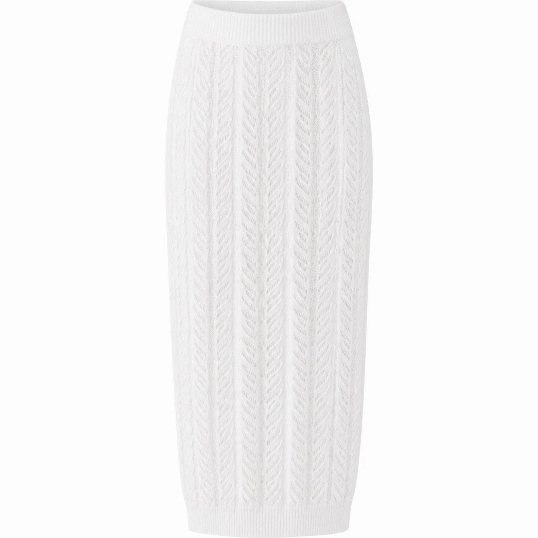 White MAXI Open Knit Linen Women’s Summer Skirt In Size S. New with Tags.