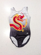 COMPETITION GK ELITE Gymnastics Dance Leotard AS Small ULTRA SOFT Chinese Dragon