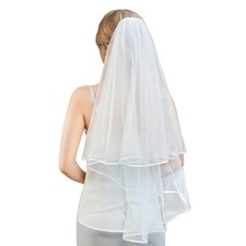2 Tier Wedding Veil, Bride to Be, Pearl Veil, Metal Comb, Bachelorette