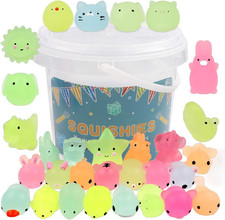 23 Pack Squishies Mochi Squishy Toys Glow in the Dark Party Favors for Kids - Mi