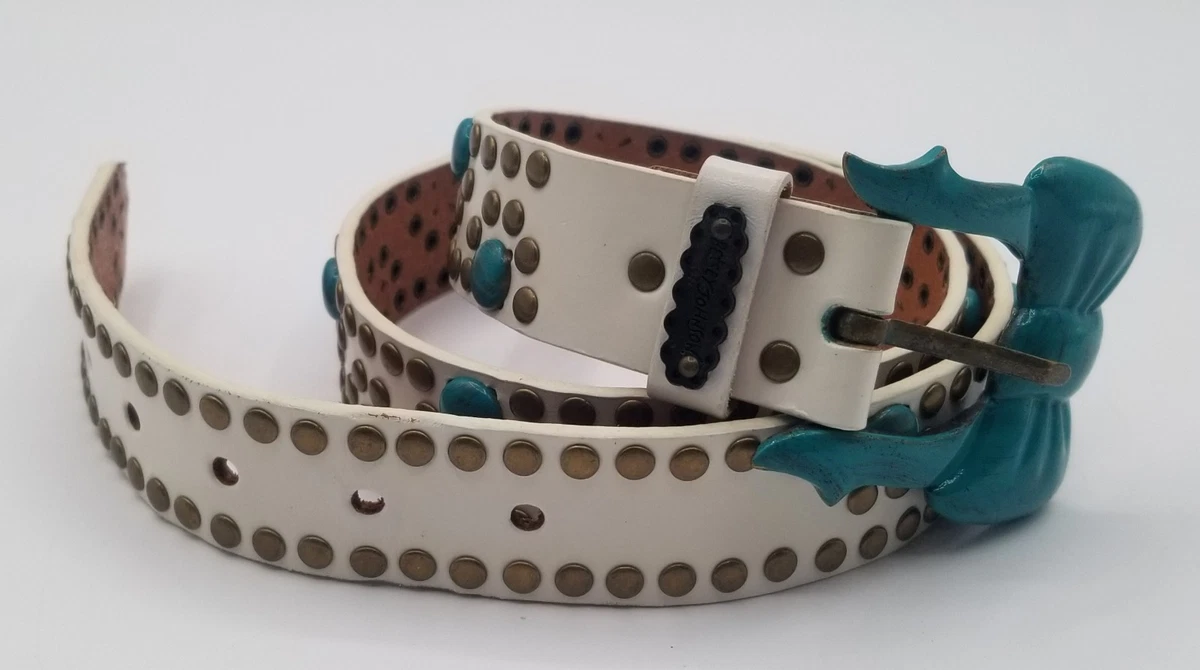 Betsey Johnson White Studded Belt with Bow Buckle Betsey Johnson White Belts for Women for sale | eBay main image 2