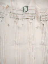 Vintage 1920's Peach Silk Slip with Embroidered Bodice    Mod le D pos   Label