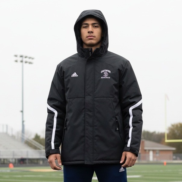 Adidas Climaproof Jacket Men's L Black Hooded Saint Davids