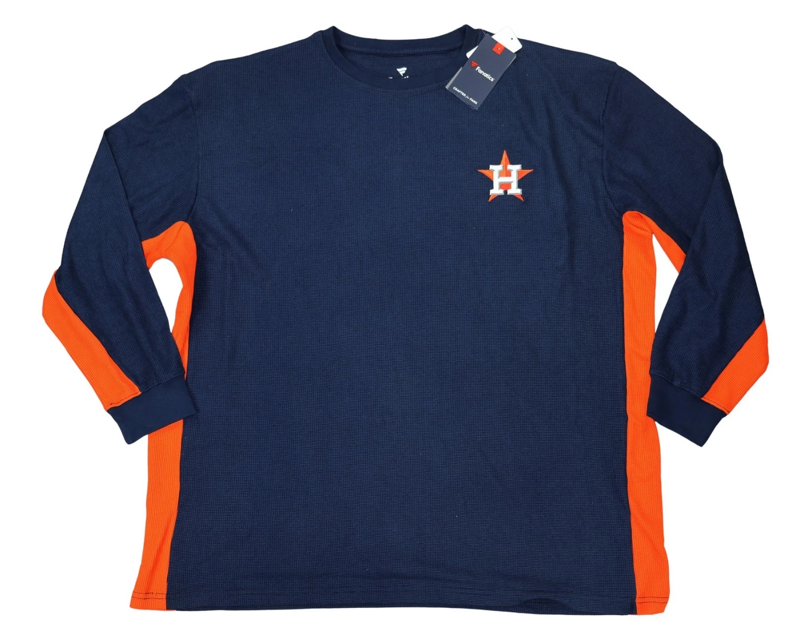 Houston Astros XXL MLB Waffle Knit Long Sleeve Crew Neck Logo Men's T-Shirt NWT