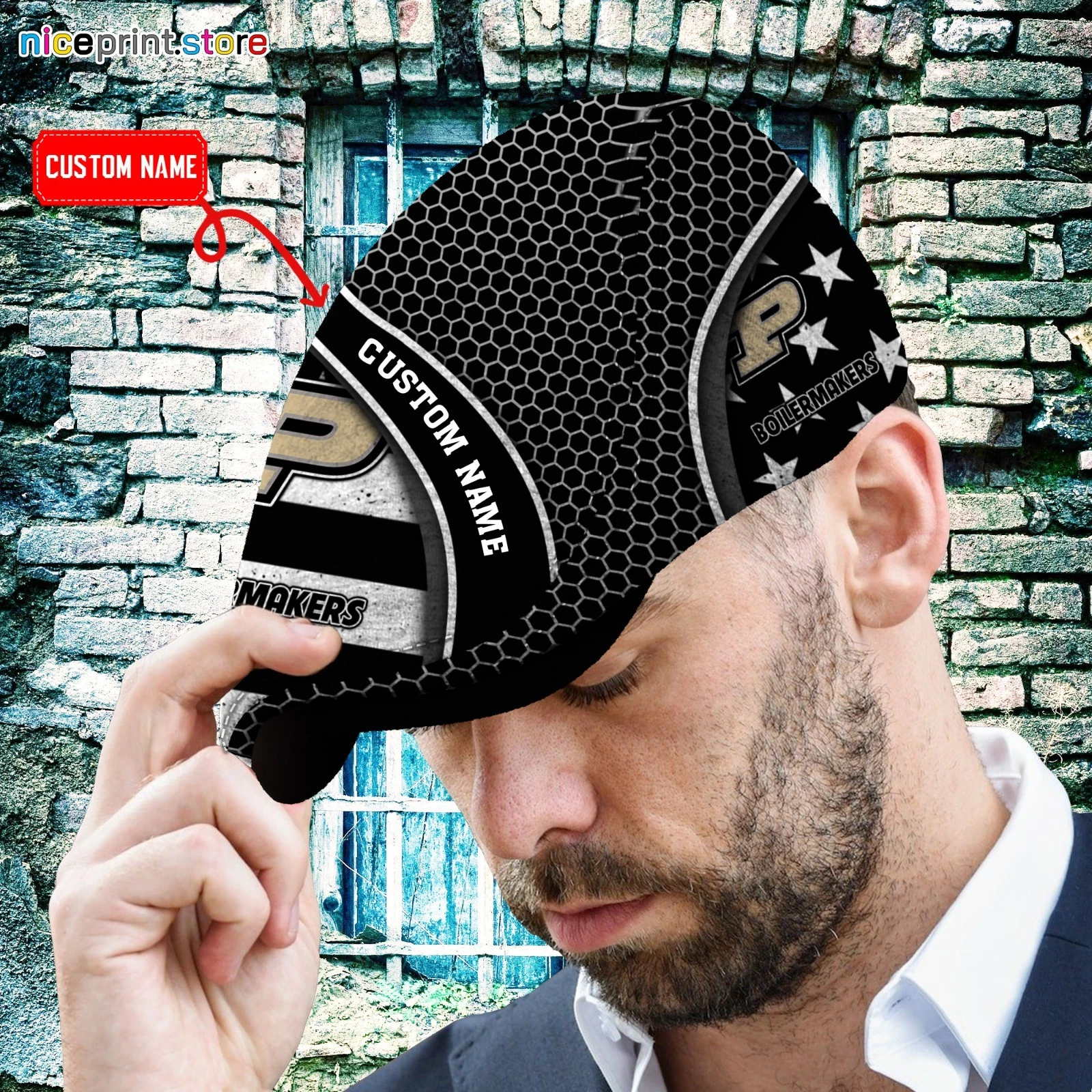 Purdue Team Boilermakers Jeff Cap NCAA Newsboy Cap Flat Cap NCAA Cap For Men