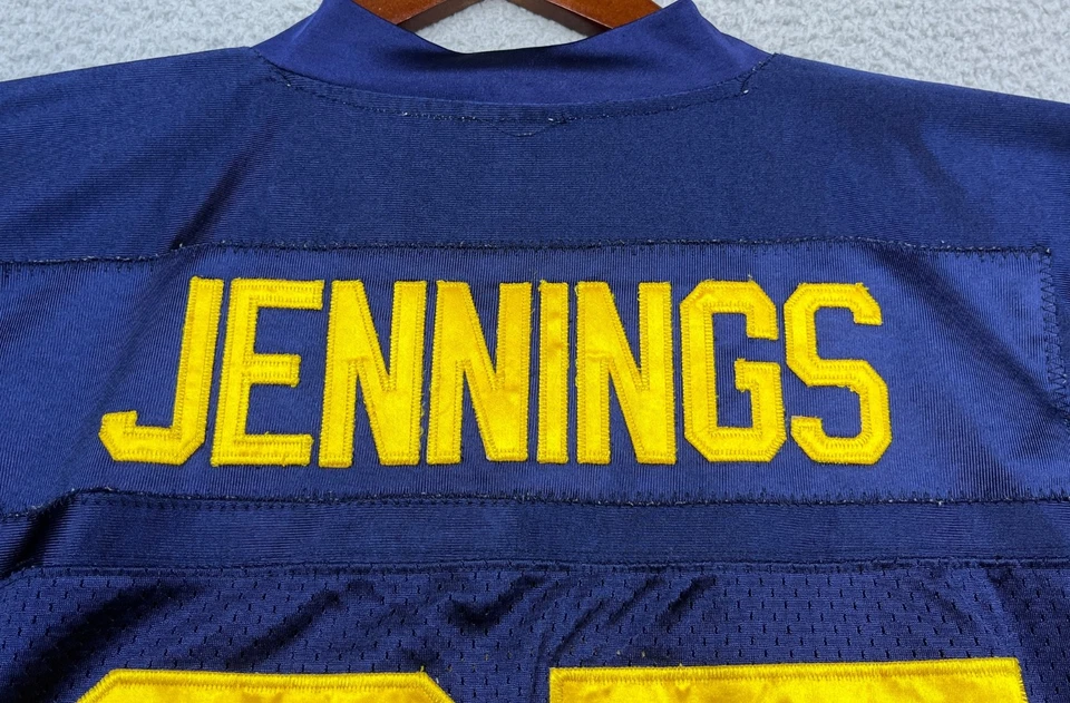 Reebok Onfield Jersey Green Bay Packer Greg Jennings Men's 52 Blue Throwback - Image 4 of 4