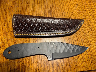 8''. HAND FORGED 1095 CARBON  STEEL BELT BLADE KNIFE BLANK BLADE w/SHEATH
