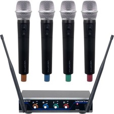 VocoPro Digital-Quad-H 4-Ch UHF Wireless Handheld Microphone System