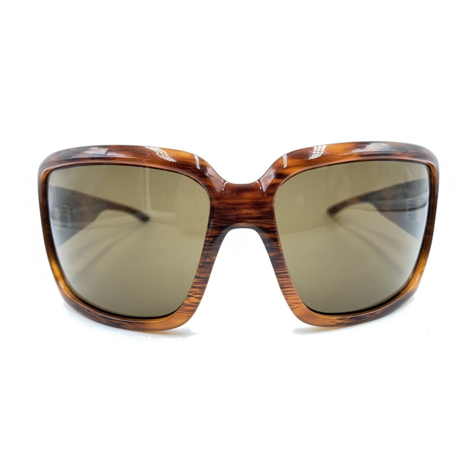 Anon Josie Brown Tortoise Rectangle Wrap Sunglasses Brown Lens Italy Men Women