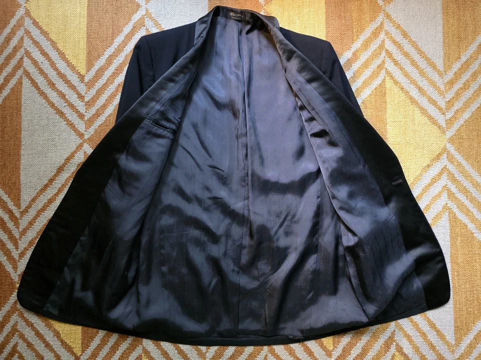 Vintage Union-Made After Six Midnight Blue Tuxedo Shawl Dinner Jacket ~44S - Image 3 of 4