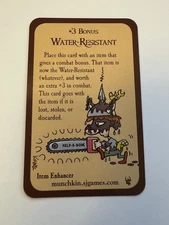 +3 Bonus Water Resistant Munchkin Promo Steve Jackson Games SJG